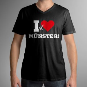 Münster T-Shirt "Ich liebe Münster", V-Auschnitt (Seegers)