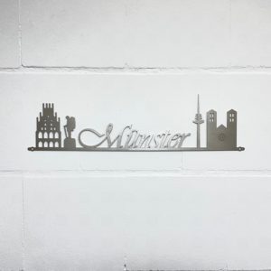 Edelstahlschild - Münster Skyline II