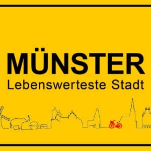 Münster Ortsschild - Lebenswerteste Stadt